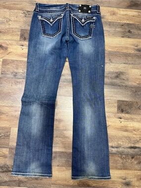Miss Me Blue Flare Boot Jeans with Embroidered Back Pockets